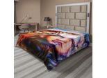 Abakuhaus Lenzuolo Mistico, Potente Tigre E Testa Di Leone Con Volto Femminile Sfondo Decorativo Immagine, Morbido E Confortevole Lenzuolo Superiore Per Un Letto Decorativo 1 Pezzo 266 Cm X 260 Cm, Giallo Marrone Blu