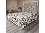 Abakuhaus Lenzuolo Jurassic, Motivo Dinosauri Enorme Illustrazione Cartoonesca Di Storia Museale, Lenzuolo Superiore Morbido E Confortevole Per Un Letto Decorativo 1 Pezzo 260 Cm X 228 Cm, Arancione Scuro Bordeaux