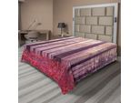 Abakuhaus Lenzuolo Da Letto Bosco, Bosco Colorato, Raggi Di Sole Nebbiosi, Alberi Mistici, Natura Selvaggia Magica, Fantasia, Lenzuolo Morbido E Confortevole Per Un Letto Decorativo, 1 Pezzo, 260 Cm X 228 Cm, Viola Scuro Corallo