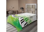 Abakuhaus Lenzuolo Musicale, Chiave Di Violino, Tastiera Sinuosa, Intrattenimento Estivo, Lenzuolo Morbido E Confortevole Per Un Letto Decorativo, 1 Pezzo, 190 Cm X 100 Cm, Verde Lime, Nero, Bianco