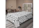 Abakuhaus Lenzuolo Musicale, Arte Astratta, Motivo Musicale Professionale Con Note E Chiave Musicale, Lenzuolo Morbido E Confortevole Per Un Letto Decorativo, 1 Pezzo, 190 Cm X 100 Cm, Bianco E Nero