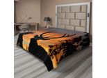 Abakuhaus Lenzuolo Con Corna Di Cervo, Cervo Nero Su Sfondo Celeste, Costa Occidentale Dell'isola Del Sud Della Nuova Zelanda, Natura, Lenzuolo Morbido E Confortevole Per Un Letto Decorativo, 1 Pezzo, 260 Cm X 228 Cm, Sigillo Marrone Calendula