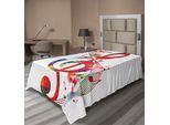 Abakuhaus Lenzuolo Musicale, Opera D'arte Note Musicali Ritmo Canzone Ornamenti Colori Fantasia Tema Astratto Illustrazione, Lenzuolo Morbido E Confortevole Per Un Letto Decorativo 1 Pezzo 260 Cm X 168 Cm, Multicolore
