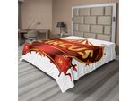 Abakuhaus Lenzuolo Da Letto Circo, Motivo Circense In Stile Barocco, Grande Divertimento, Tema Tendone Da Festa, Vita Notturna, Retrò, Lenzuolo Morbido E Confortevole Per Un Letto Decorativo, 1 Pezzo, 244 Cm X 205 Cm, Giallo, Bianco, Rosso