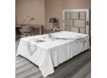 Abakuhaus Lenzuolo Con Corna Di Cervo, Schizzo Della Testa Di Cervo Illustrazioni Arte In Bianco E Nero Arte Animale Selvaggia Monocromatica, Lenzuolo Morbido E Confortevole Per Un Letto Decorativo 1 Pezzo 190 Cm X 100 Cm, Taupe Caldo