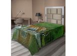 Abakuhaus Lenzuolo Safari, Tigre Siberiana Panthera Tigris Altaica Nel Lago Verde Acqua Fiume Animali Selvatici, Morbido E Confortevole Lenzuolo Superiore Per Un Letto Decorativo 1 Pezzo 260 Cm X 168 Cm, Verde Albicocca