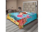 Abakuhaus Lenzuolo Subacqueo, Sirena Fatata, Il Mondo Sottomarino Sorride, Tema Sorridente E Simpatico, Lenzuolo Morbido E Confortevole Per Un Letto Decorativo 1 Pezzo 275 Cm X 260 Cm, Multicolore