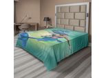 Abakuhaus Lenzuolo Subacqueo, Stampa Con Busto Di Sirena E Coda Di Pesce, Lenzuolo Superiore Morbido E Confortevole Per Un Letto Decorativo 1 Pezzo 266 Cm X 260 Cm, Blu Pallido Verde Acqua