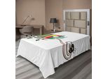 Abakuhaus Lenzuolo Reptil, Camaleonte Colorato Su Ramo, Con Mosche, Divertente Stampa Cartoon, Lenzuolo Morbido E Confortevole Per Un Letto Decorativo, 1 Pezzo, 190 Cm X 100 Cm, Multicolore