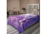 Abakuhaus Lenzuolo Paesaggio, Cielo Magico Drammatico Con Sole E Nuvole Pesanti, Immagine Raggi Di Sole, Lenzuolo Morbido E Confortevole Per Un Letto Decorativo, 1 Pezzo, 260 Cm X 168 Cm, Viola E Bianco
