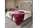 Abakuhaus Lenzuolo Per Letto, Illustrazione Di Gattino Innocente Su Sfondo Vintage, Morbido E Confortevole Lenzuolo Superiore Per Un Letto Decorativo 1 Pezzo 260 Cm X 228 Cm, Marrone Rossiccio Crema