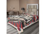 Abakuhaus Lenzuolo Vintage, Stampa Con Tema Cinema Retrò, Texture Carta Vintage, Immagini Di Star Di Hollywood, Lenzuolo Morbido E Confortevole Per Un Letto Decorativo, 1 Pezzo, 190 Cm X 100 Cm, Marrone, Ecru, Grigio