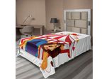 Abakuhaus Lenzuolo Da Letto Con Motivo Circense, Leone E Cerchio Di Fuoco Davanti Al Tendone Del Circo Blazing Flame Adventure Dangerous, Morbido E Confortevole Lenzuolo Superiore Per Un Letto Decorativo 1 Pezzo 260 Cm X 168 Cm, Multicolore