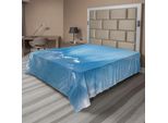 Abakuhaus Lenzuolo Paesaggio, Sunburst Argento Fodera Vista Nuvole Soffici Nel Cielo Estivo Stampa Immagine Natura, Morbido E Confortevole Lenzuolo Superiore Per Un Letto Decorativo 1 Pezzo 244 Cm X 205 Cm, Blu Grigio