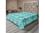 Abakuhaus Lenzuolo Teal, Motivo Geometrico Astratto In Stile Vintage Storico, Lenzuolo Morbido E Confortevole Per Un Letto Decorativo 1 Pezzo 266 Cm X 260 Cm, Teal Beige