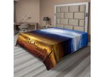 Abakuhaus Lenzuolo Decorativo, Cielo Tempestoso Con Tuoni, Cielo E Inferno, Arte Del Bene E Del Male, Lenzuolo Morbido E Confortevole Per Un Letto Decorativo, 1 Pezzo, 260 Cm X 228 Cm, Blu, Arancione, Nero