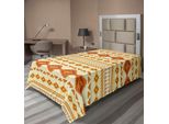 Abakuhaus Lenzuolo Azteco, Antico Motivo Azteco Con Colori Vintage Cultura Etnica Messicana, Lenzuolo Morbido E Confortevole Per Un Letto Decorativo 1 Pezzo 260 Cm X 168 Cm, Giallo Arancione