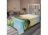 Abakuhaus Lenzuolo Reptil, Illustrazione Di Un Coccodrillo Esotico Nel Fiume Con Palma Divertente Design Estivo, Lenzuolo Morbido E Confortevole Per Un Letto Decorativo 1 Pezzo 190 Cm X 100 Cm, Verde Blu