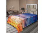 Abakuhaus Lenzuolo Paesaggistico, Cielo Serale Colorato E Luminoso Al Tramonto Scenico, Morbido E Confortevole Lenzuolo Superiore Per Un Letto Decorativo 1 Pezzo 190 Cm X 100 Cm, Arancione Blu