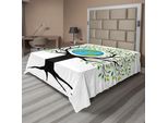 Abakuhaus Albero Della Vita Lenzuolo, Albero Della Terra Ecologico, Pianeta Vita Clima Arte Simbolica, Morbido E Confortevole Lenzuolo Superiore Per Un Letto Decorativo 1 Pezzo 275 Cm X 260 Cm, Verde Nero Blu