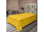 Abakuhaus Lenzuolo Giallo, Design Astratto, Linee Curve Sfumate, Motivi Variabili, Stampa Monocolore, Lenzuolo Morbido E Confortevole Per Un Letto Decorativo, 1 Pezzo, 260 Cm X 168 Cm, Giallo