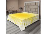Abakuhaus Lenzuolo Giallo, Motivo Astratto A Piccoli Cerchi Concentrici Con Sole Al Centro, Design Artistico, Lenzuolo Morbido E Confortevole Per Un Letto Decorativo, 1 Pezzo, 260 Cm X 228 Cm, Giallo