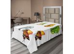 Abakuhaus Lenzuolo Con Farfalle, Fasi Del Ciclo Vitale Delle Farfalle, Stampa Artistica, Lenzuolo Morbido E Confortevole Per Un Letto Decorativo, 1 Pezzo, 260 Cm X 168 Cm, Multicolore