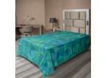 Abakuhaus Lenzuolo Teal, Design Astratto A Mosaico Con Triangoli Irregolari E Motivi Artistici Moderni, Lenzuolo Morbido E Confortevole Per Un Letto Decorativo, 1 Pezzo, 260 Cm X 168 Cm, Verde
