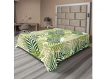 Abakuhaus Lenzuolo, Palma Tropicale Esotica, Grafica Botanica Naturale Primavera Estate, Lenzuolo Morbido E Confortevole Per Un Letto Decorativo, 1 Pezzo, 244 Cm X 205 Cm, Ecru