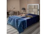 Abakuhaus Lenzuolo Astrologico, Acquario Donna Con Secchio Acqua Di Mare Segno Saturno Misticismo Stelle, Lenzuolo Morbido E Confortevole Per Un Letto Decorativo 1 Pezzo 190 Cm X 100 Cm, Blu Blu Scuro
