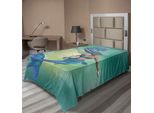 Abakuhaus Lenzuolo Subacqueo, Stampa Con Busto Di Sirena E Coda Di Pesce, Lenzuolo Morbido E Confortevole Per Un Letto Decorativo 1 Pezzo 260 Cm X 168 Cm, Verde Acqua Azzurro Pallido