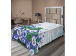Abakuhaus Lenzuolo Con Fiori, Freschi Fiori Selvatici Nell'erba, Margherite Primaverili Che Sbocciano Nel Cielo, Motivo Floreale, Lenzuolo Morbido E Confortevole Per Un Letto Decorativo, 1 Pezzo, 260 Cm X 168 Cm, Blu Verde