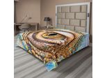 Abakuhaus Lenzuolo Reptil, Grafica Dell'occhio Inquietante Dell'iguana Con Dettagli Colorati Nella Stampa Tropicale, Lenzuolo Morbido E Confortevole Per Un Letto Decorativo 1 Pezzo 266 Cm X 260 Cm, Multicolore