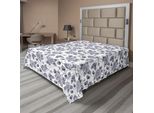 Abakuhaus Lenzuolo Grigio, Motivo Floreale Rose Di Ispirazione Vittoriana Con Fiori Scuri In Stampa Grafica Monocromatica, Lenzuolo Superiore Morbido E Confortevole Per Un Letto Decorativo 1 Pezzo 244 Cm X 205 Cm, Grigio Bianco
