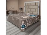 Abakuhaus Lenzuolo Paisley, Motivi Con Rami Intricati E Motivi Floreali Immagine Etnica Bohemien, Lenzuolo Morbido E Confortevole Per Un Letto Decorativo 1 Pezzo 260 Cm X 228 Cm, Marrone Chiaro Verde Acqua