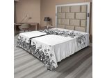 Abakuhaus Albero Della Vita Lenzuolo, Immagine Astratta Foglie Circolari Piante Rotonde Disegno A Pois, Lenzuolo Morbido E Confortevole Per Un Letto Decorativo 1 Pezzo 266 Cm X 260 Cm, Bianco Nero
