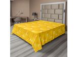 Abakuhaus Lenzuolo Giallo, Design Astratto, Linee Curve Sfumate, Motivi Variabili, Stampa Monocolore, Lenzuolo Superiore Morbido E Confortevole Per Un Letto Decorativo, 1 Pezzo, 244 Cm X 205 Cm, Giallo