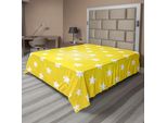 Abakuhaus Lenzuolo Giallo, Stelle Pendenti Colorate, Divertente Stile Retrò Per Bambini Con Stampa Grafica, Lenzuolo Morbido E Confortevole Per Un Letto Decorativo, 1 Pezzo, 244 Cm X 205 Cm, Bianco E Giallo
