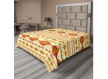 Abakuhaus Lenzuolo Azteco, Antico Motivo Azteco Con Colori Vintage Cultura Etnica Messicana, Lenzuolo Morbido E Confortevole Per Un Letto Decorativo 1 Pezzo 244 Cm X 205 Cm, Giallo Arancione