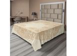 Abakuhaus Lenzuolo Beige, Stile Ricamo Vintage, Motivo Floreale Circolare, Stile Boho Sofisticato E Femminile, Lenzuolo Morbido E Confortevole Per Un Letto Decorativo, 1 Pezzo, 244 Cm X 205 Cm, Beige