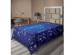 Abakuhaus Lenzuolo Astrologico, Costellazioni E Pianeti Collezione Originale Coordinate Celesti, Morbido E Confortevole Lenzuolo Superiore Per Un Letto Decorativo 1 Pezzo 260 Cm X 168 Cm, Blu Scuro