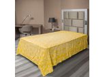 Abakuhaus Lenzuolo Giallo, Motivi Vittoriani Elaborati E Variabili In Diagonale Su Sfondo Retrò, Design Grafico, Lenzuolo Morbido E Confortevole Per Un Letto Decorativo, 1 Pezzo, 260 Cm X 168 Cm, Giallo