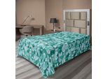 Abakuhaus Lenzuolo Teal, Mosaico Triangolare Con Forme Poligonali Con Effetto Ombra, Stampa Illustrativa, Lenzuolo Morbido E Confortevole Per Un Letto Decorativo, 1 Pezzo, 190 Cm X 100 Cm, Verde Teal
