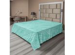 Abakuhaus Lenzuolo Teal, Design Astratto, Motivo Floreale Ondulato, Stampa Grafica Monocolore, Lenzuolo Morbido E Confortevole Per Un Letto Decorativo, 1 Pezzo, 266 Cm X 260 Cm, Verde
