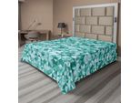 Abakuhaus Lenzuolo Teal, Mosaico Triangolare Con Forme Poligonali Con Effetto Ombra, Stampa Illustrativa, Lenzuolo Morbido E Confortevole Per Un Letto Decorativo, 1 Pezzo, 266 Cm X 260 Cm, Verde Teal