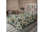 Abakuhaus Lenzuolo Paisley, Motivo Floreale Colorato Con Disegno Retrò Orientale Paisley, Lenzuolo Morbido E Confortevole Per Un Letto Decorativo 1 Pezzo 190 Cm X 100 Cm, Crema Blu Giallo