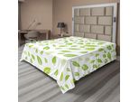 Abakuhaus Lenzuolo, Vari Motivi Primaverili Verdi, Illustrazione Disegnata, Grafica Estiva, Lenzuolo Morbido E Confortevole Per Un Letto Decorativo, 1 Pezzo, 260 Cm X 228 Cm, Verde