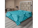 Abakuhaus Lenzuolo Verde Acqua, Pittura Astratta Con Motivi Indigeni, Stampa Artistica Culturale Indigena Antica, Lenzuolo Morbido E Confortevole Per Un Letto Decorativo, 1 Pezzo, 244 Cm X 205 Cm, Verde Acqua