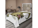 Abakuhaus Lenzuolo Reptil, Illustrazione Del Coccodrillo Selvatico Esotico Hungry Predator Aquatic Safari, Lenzuolo Morbido E Confortevole Per Un Letto Decorativo 1 Pezzo 260 Cm X 168 Cm, Bianco
