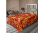 Abakuhaus Lenzuolo Arancione, Foglie D'acero Autunnali Colorate Nella Stagione Autunnale In Un Insolito Disegno Naturale Stampato, Lenzuolo Morbido E Confortevole Per Un Letto Decorativo 1 Pezzo 260 Cm X 168 Cm, Arancione Bruciato